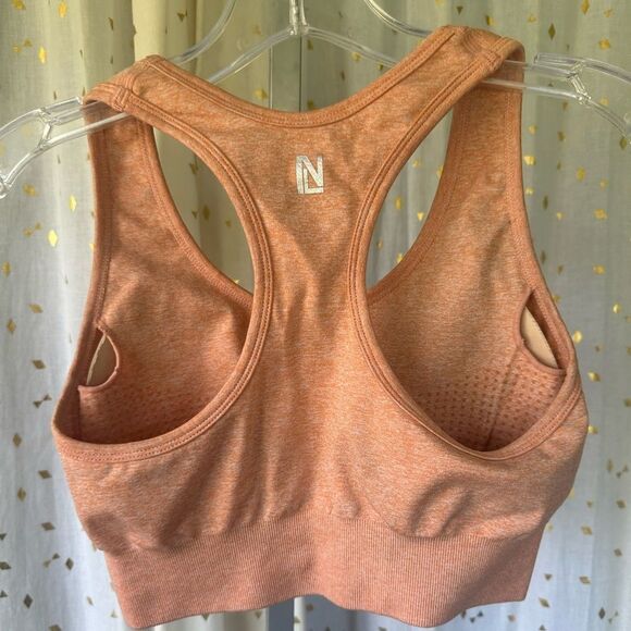 New Look Women's Peach Sports Bra Bike Shorts Activewear Workout Set Small - Picture 4 of 10